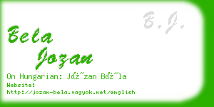 bela jozan business card